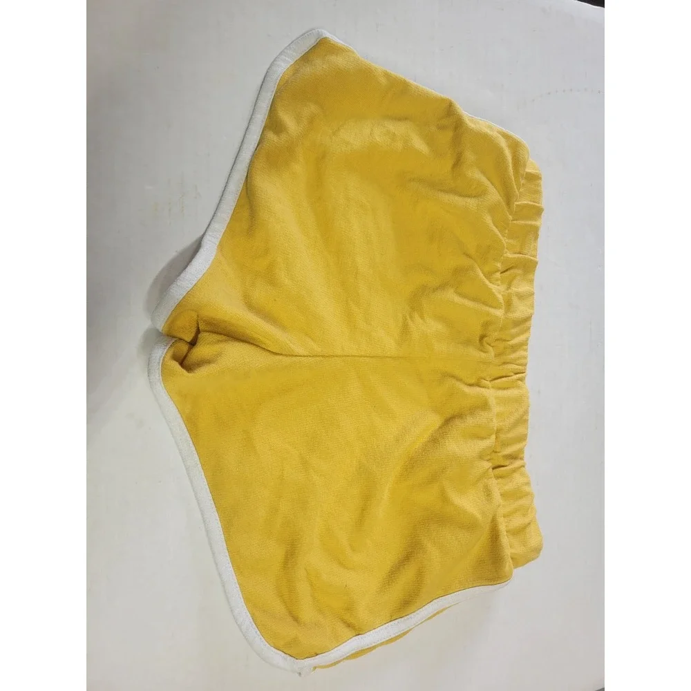 Old Navy Girls Yellow‎ Dolphin Shorts White Contrast Trim Size L 10-12 Retro